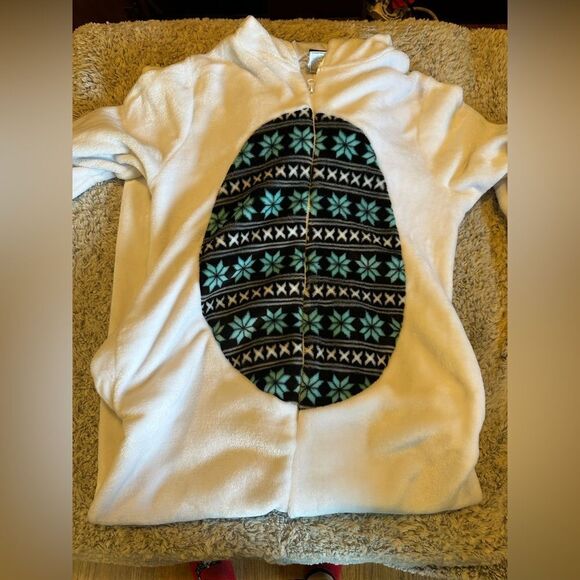 Onesie zip up pajamas white - Picture 1 of 3
